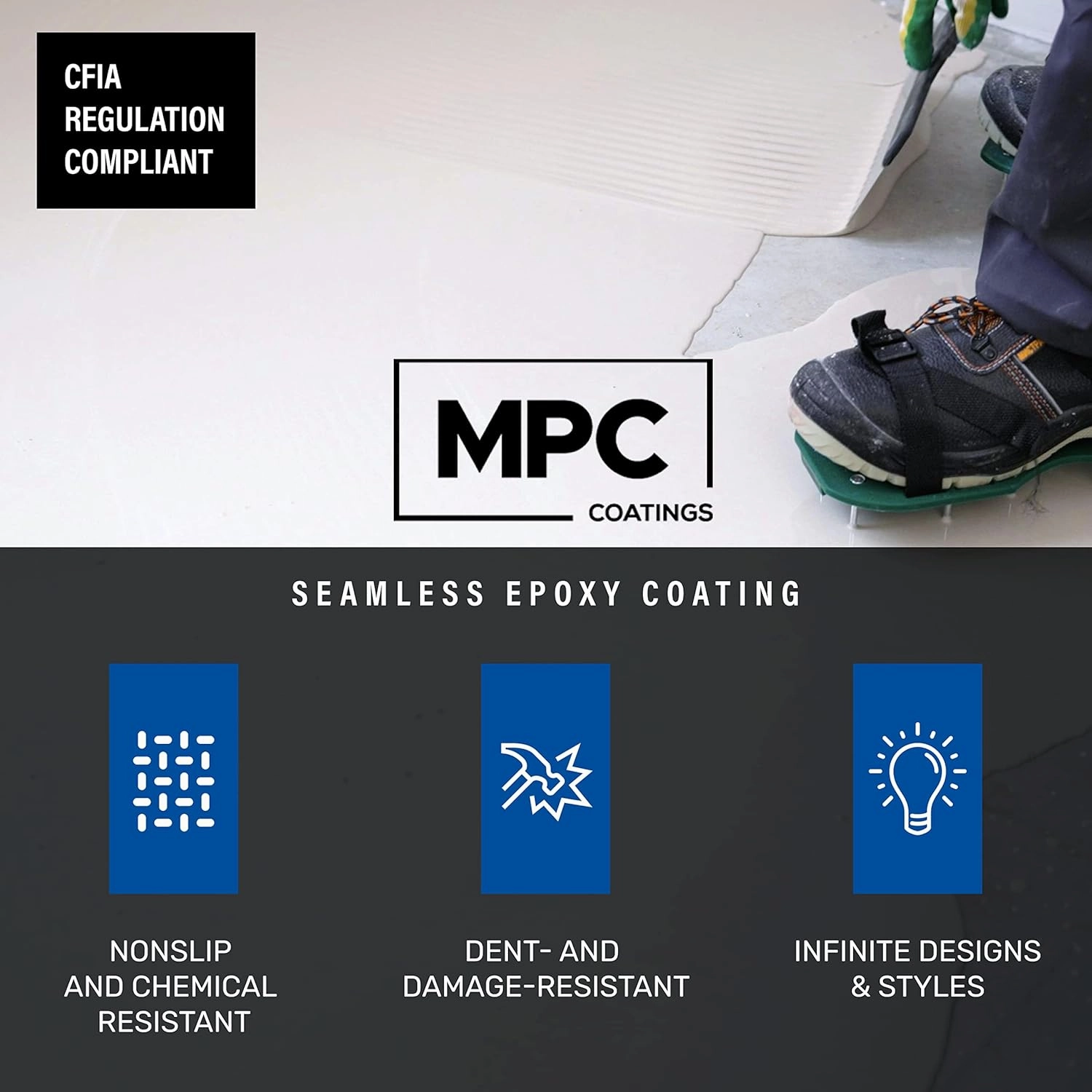 Master Protective Coatings MPC-100 Epoxy Resin Kit, 3-Gallon Clear & Pre-Tinted Resin, Light Grey, Floor Epoxy Kit