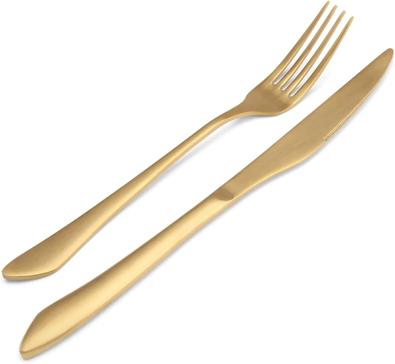 Matte Gold Silverware Set, 20-Piece Stainless Steel Flatware Set, Kitchen Utensil Set Service for 4, Satin Finish Tableware Cutlery Set for Home and Restaurant, Dishwasher Safe