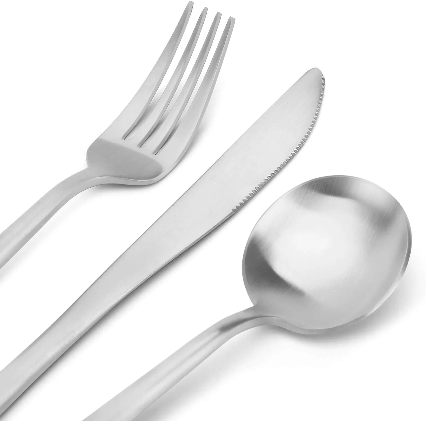 Matte Silverware Set BEGEEL,Satin Finish 20 Piece Stainless Steel Flatware Set,Service for 4,Metal Tableware Cutlery Set,Kitchen Dinnerware Utensils Sets for Home and Party,Dishwasher Safe