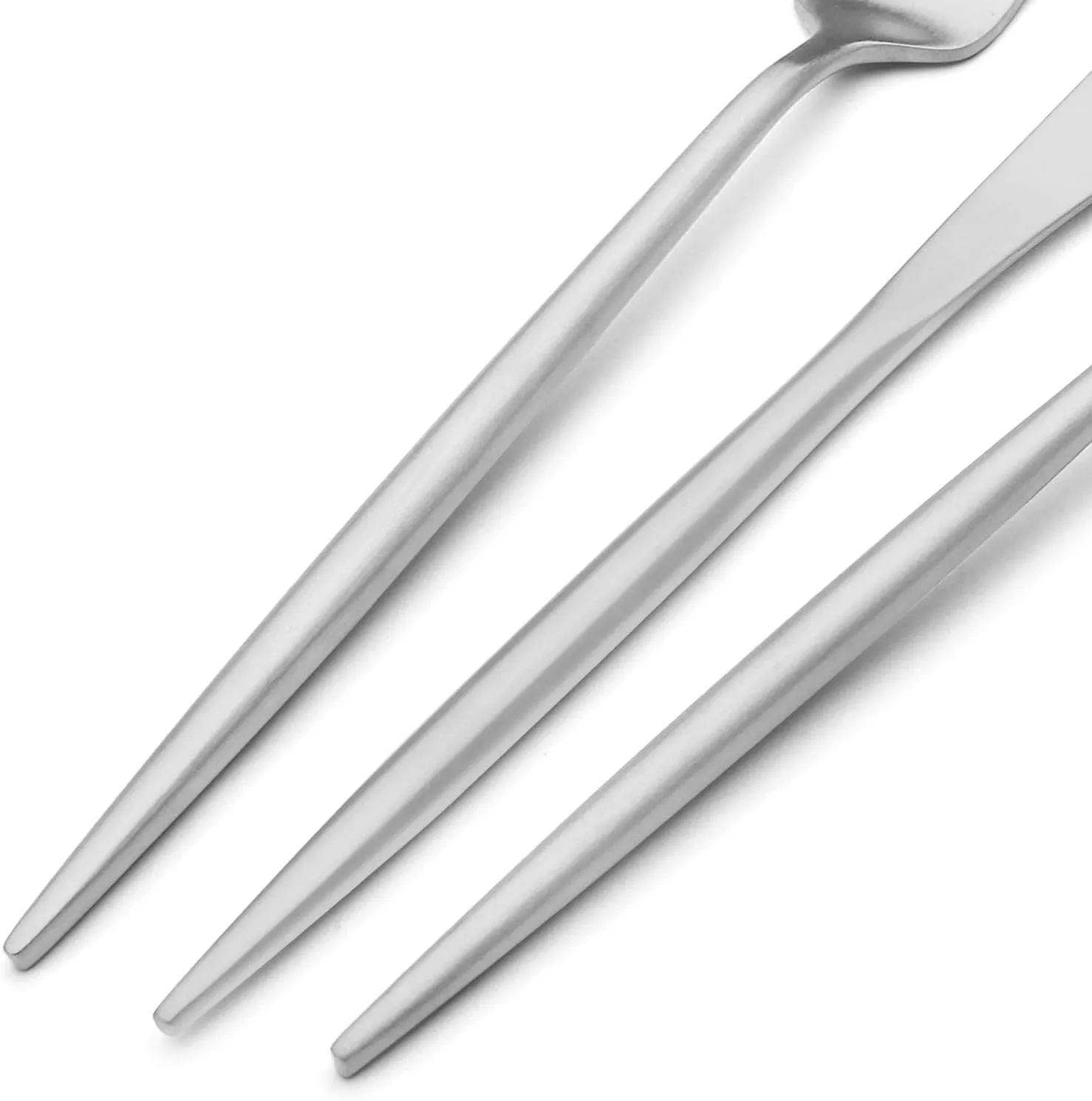 Matte Silverware Set BEGEEL,Satin Finish 20 Piece Stainless Steel Flatware Set,Service for 4,Metal Tableware Cutlery Set,Kitchen Dinnerware Utensils Sets for Home and Party,Dishwasher Safe