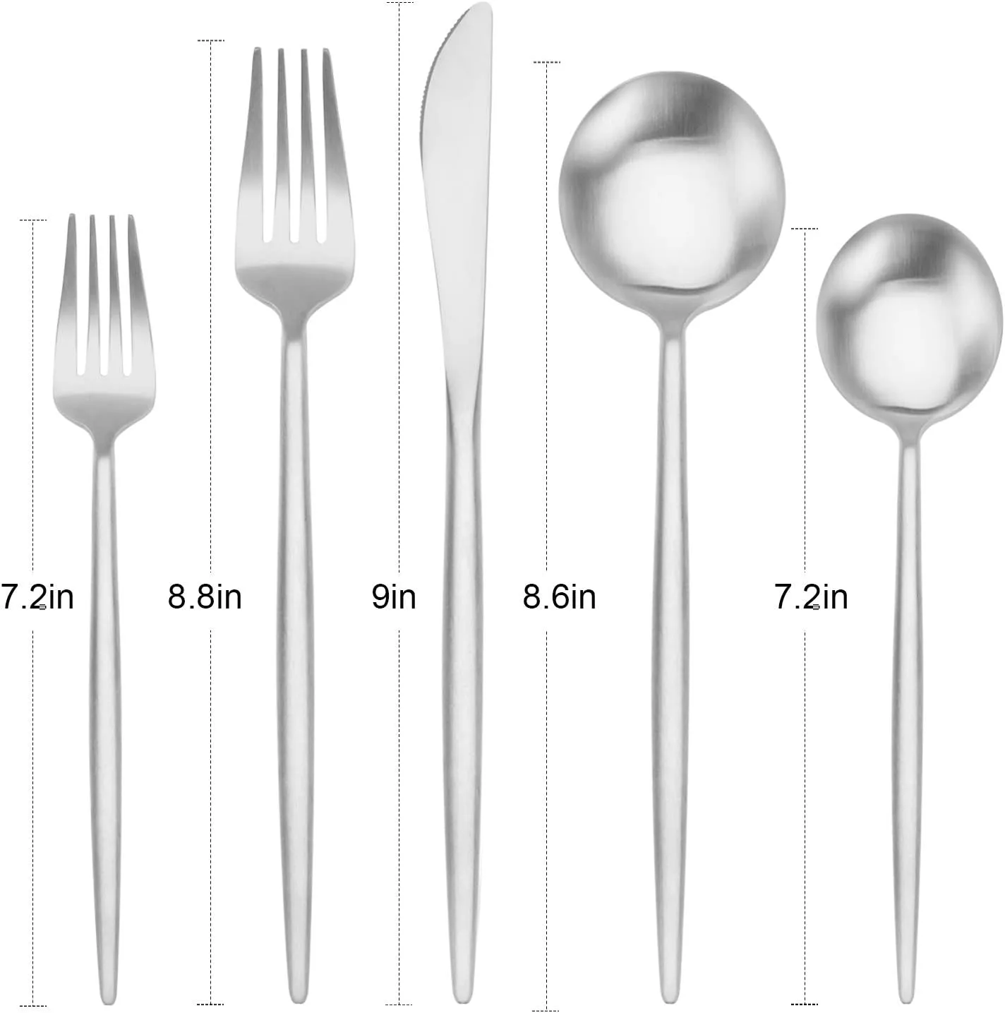Matte Silverware Set BEGEEL,Satin Finish 20 Piece Stainless Steel Flatware Set,Service for 4,Metal Tableware Cutlery Set,Kitchen Dinnerware Utensils Sets for Home and Party,Dishwasher Safe