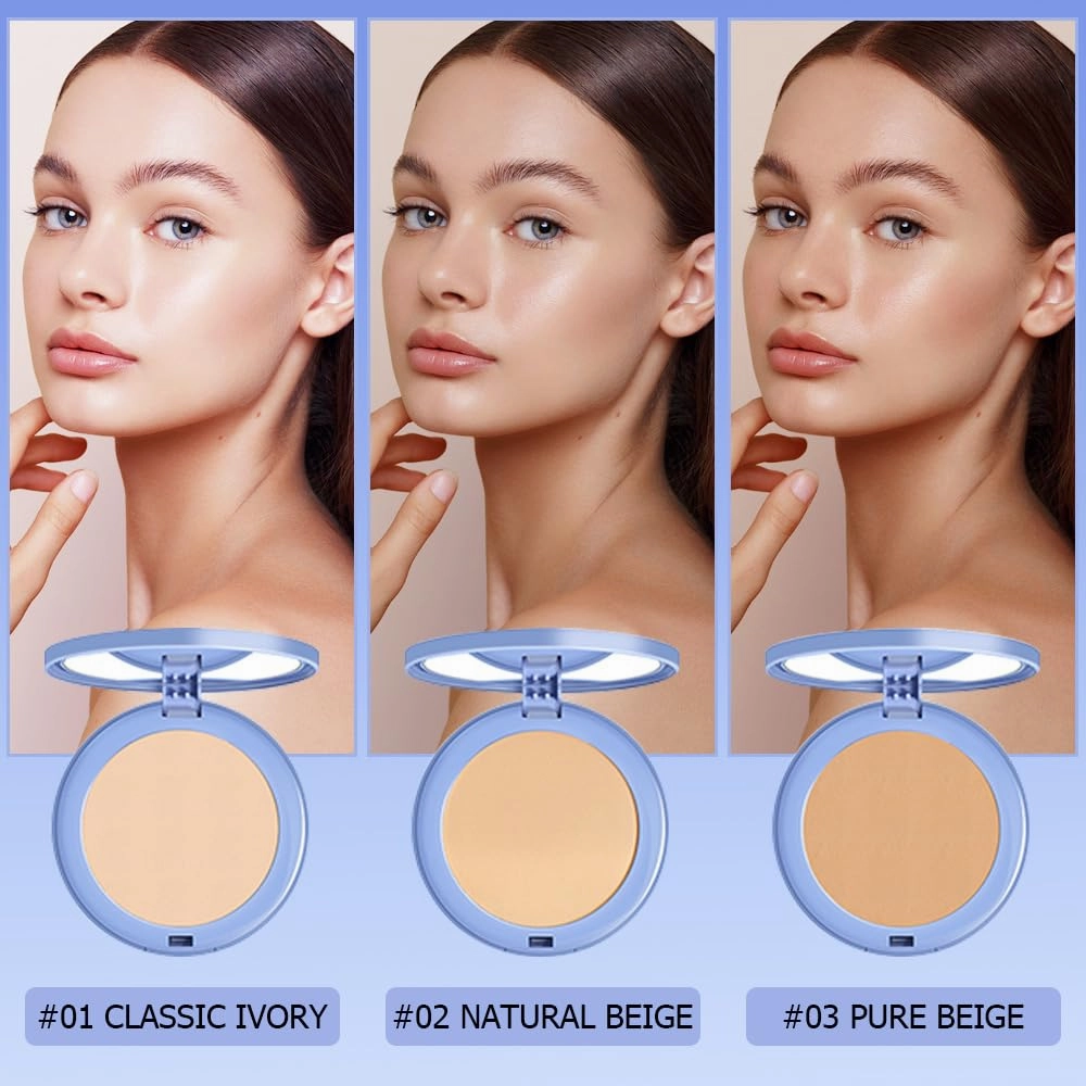 Matte Perfection Pressed Powder, Oil Control Face Pressed Powder, Waterproof Long Lasting Finishing Compacto to Achieve a Flawless Matte Complexion (Classic Ivory, 0.35 FL OZ)