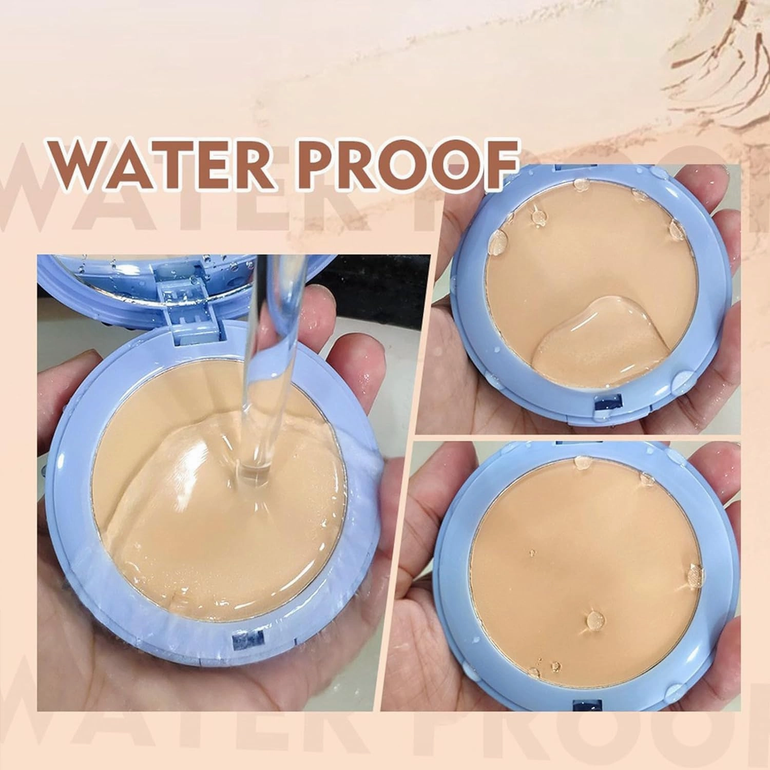 Matte Wet And Dry Powder, Matte Perfections Pressed Powder, Lasting Waterproof Makeup Powder, Oil Control Wet And Dry Face PressedPowder (03#-Pure beige, 1)
