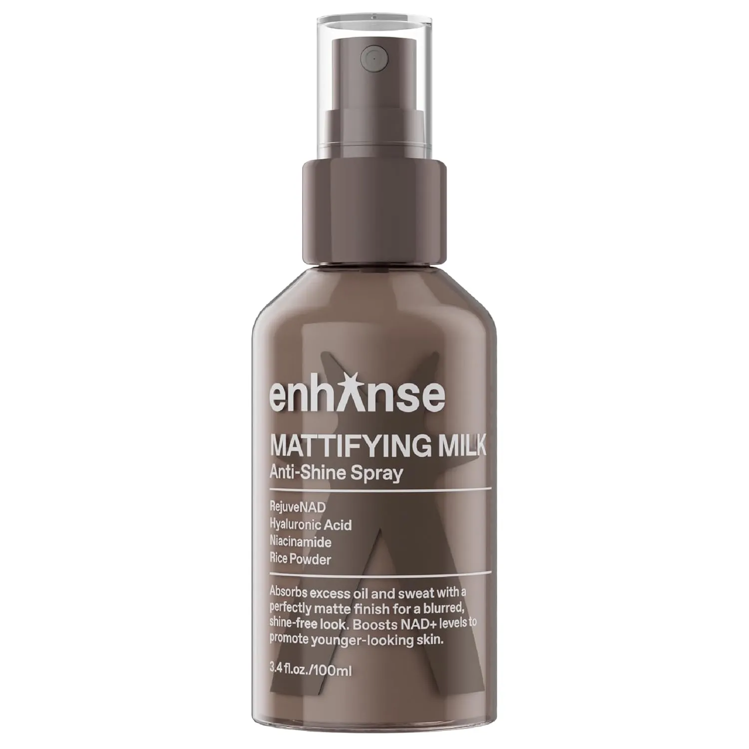Mattifying Milk Anti Shine Matte Spray for Men, Hydrating Hyaluronic Acid, Rice Powder, RejuveNAD, Liquid Powder to Blur Pores & Control Shine, Clean, Oily Skin, 3.4 Fl Oz
