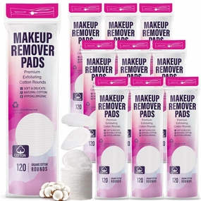 Maxcheck 1200 Count Cotton Rounds Bulk Exfoliating Makeup Remover Pads for Face Cotton Facial Pads Makeup Remover Lint-Free