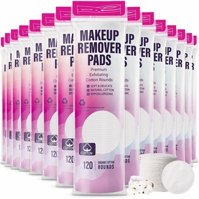Maxcheck 1800 Count Cotton Rounds Bulk Exfoliating Makeup Remover Pads for Face Cotton Facial Pads Makeup Remover Lint-Free