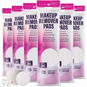 Maxcheck 720 Count Cotton Rounds Bulk Exfoliating Makeup Remover Pads for Face Cotton Facial Pads Makeup Remover Lint-Free