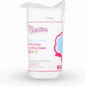 Maxim® 100% Certified Organic, Biodegradable. Hypoallergenic Cotton Extra Large Oval Makeup Remover, Easy Drawstring Closure Packaging, No GMO, Cruelty Free, 150 Count, 3 Packs