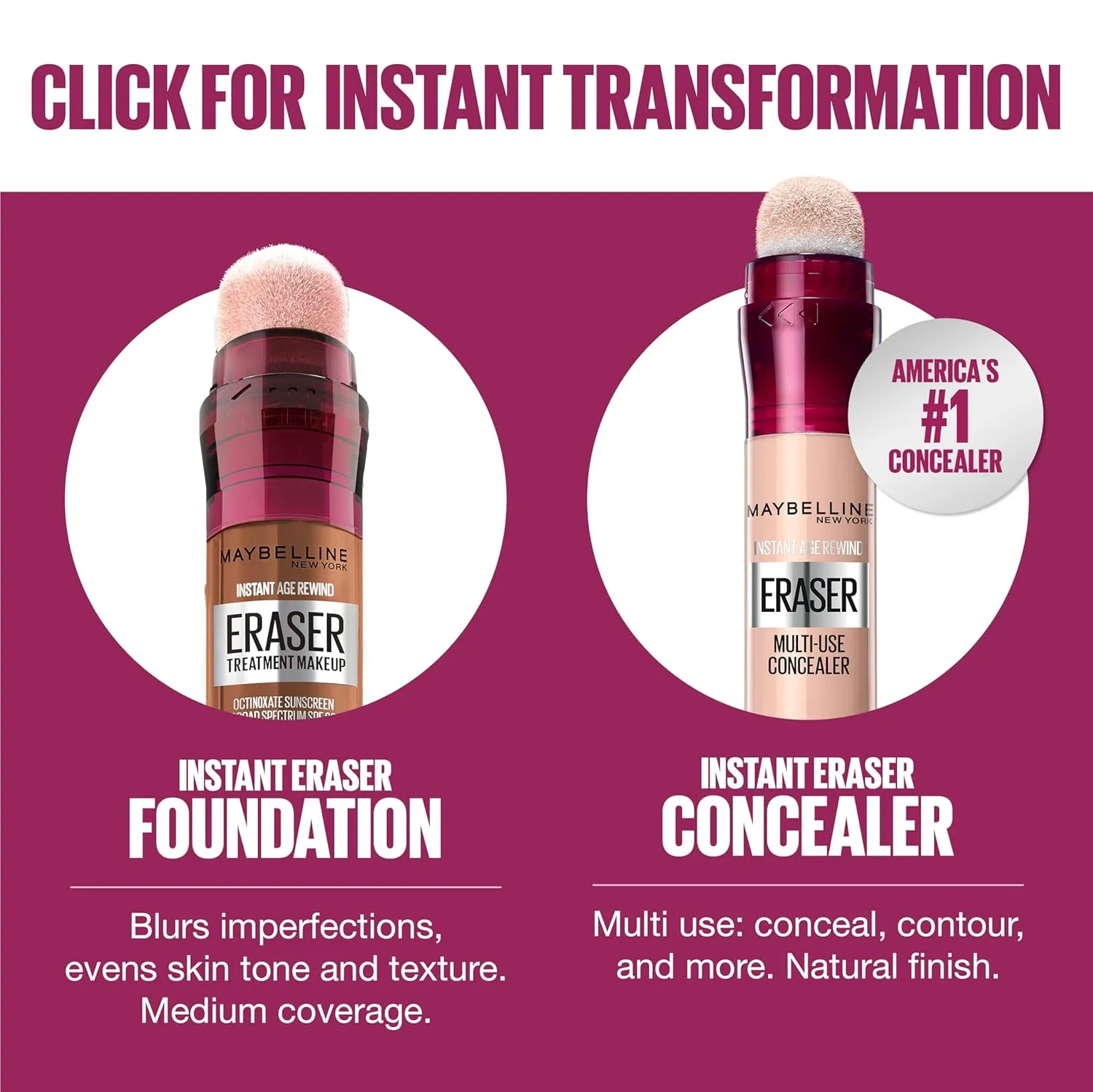 Maybelline Instant Age Rewind Eraser Foundation with SPF 20 and Moisturizing ProVitamin B5, 118, 1 Count