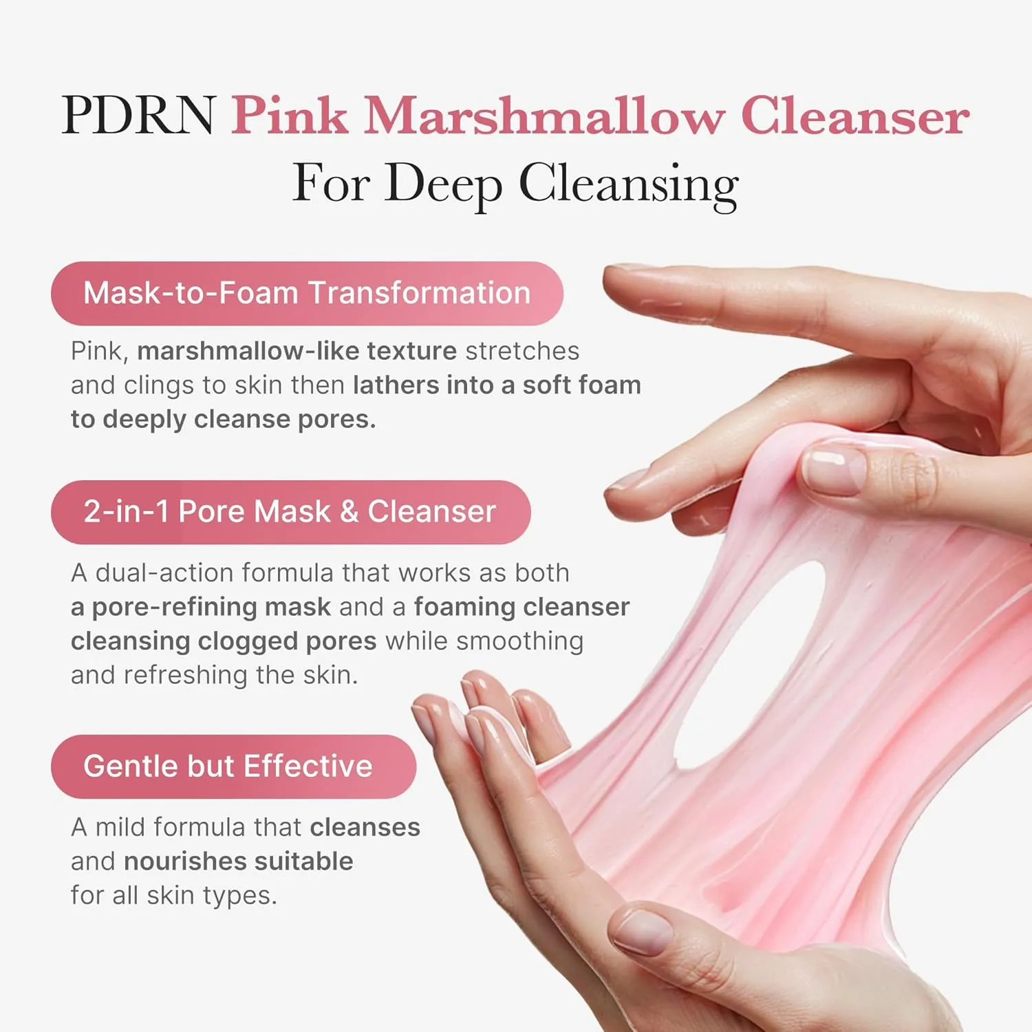 medicube PDRN Marshmallow Whip Cleanser | Face Wash, Cleansing Foam for Pore Care & Uneven Skin Tone | Gentle Daily Deep Cleansing | Hydrating and Nourishing Facial Cleanser | Korean Skincare