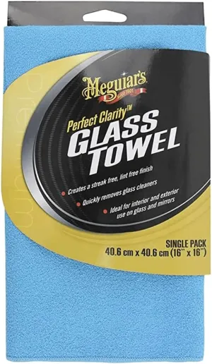 Meguiar's Perfect Clarity Glass Towels, Keep Windows Sparkling Using Premium Reusable Glass Cleaning Towels with a Superior Streak Free and Lint Free Finish, 3 Pack