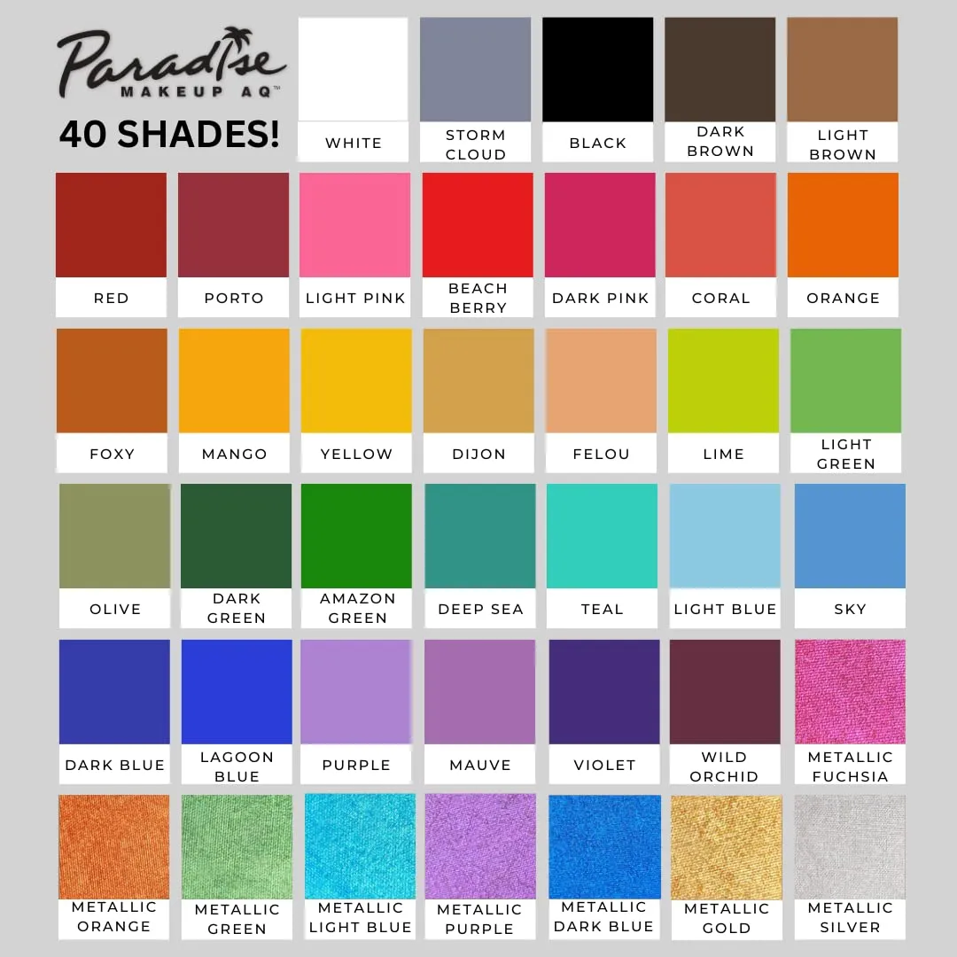 Mehron Makeup Paradise FX Makeup Pro Size | Stage & Screen, Face & Body Painting, Special FX, Beauty, Cosplay, and Halloween | Water Activated Face Paint & Body Paint 1.4 oz (40 g) (Metallic Silver)