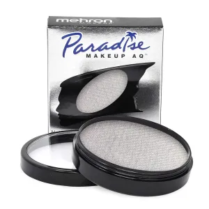 Mehron Makeup Paradise FX Makeup Pro Size | Stage & Screen, Face & Body Painting, Special FX, Beauty, Cosplay, and Halloween | Water Activated Face Paint & Body Paint 1.4 oz (40 g) (Metallic Silver)