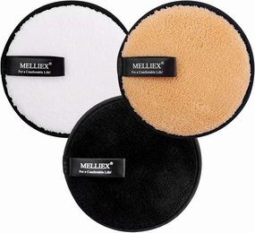 MELLIEX Facial Buffing Pads,3 Pack Washable and Eco-Friendly Double-Sided Reusable Make Up Remover Pads Face Cleaning Puff for All Skin Type