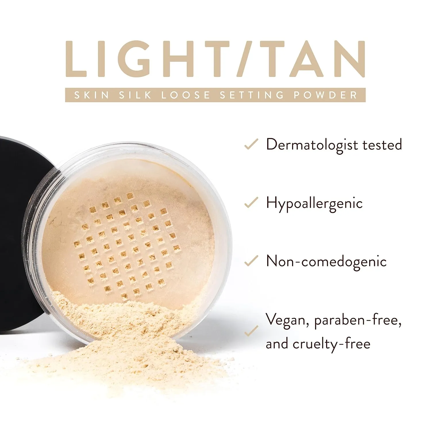 Mented Cosmetics Pressed Powder Makeup, Translucent Setting Powder Compact for Face Make up, Oil Control, Matte Finish, Long-Lasting Wear, Ideal for Black Women, Portable Compact Design, Light/Tan