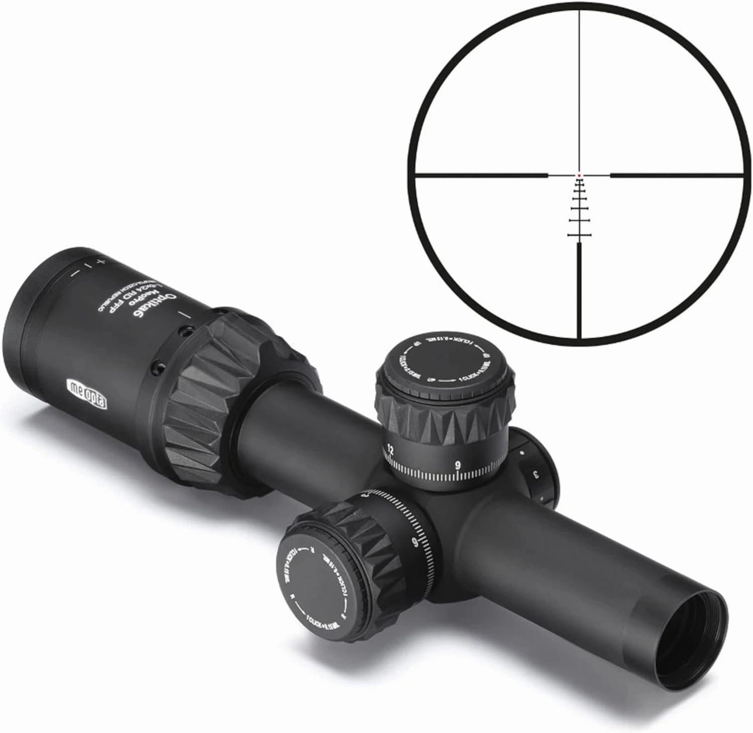 MEOPTA Optika6 1-6x24 FFP Durable Versatile Compact Adjustable Hydrophobic 30 mm Tube Hunting Gun Scope