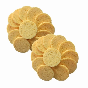 MERRYHAPY 20pcs Skin-friendly Makeup Pads Soft Round Sponge Cushions for Gentle Facial Cleansing and Exfoliating Skin Color for Daily Use and Deep Cleaning Pores