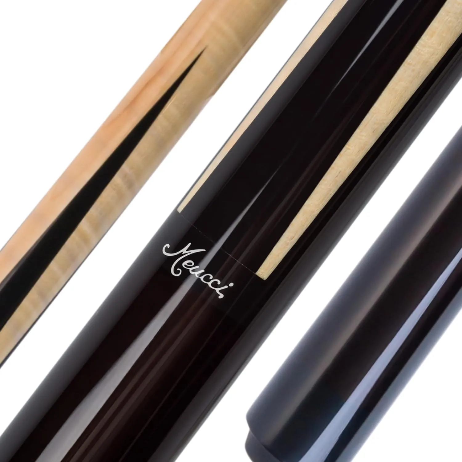 Meucci Pool Cues - Sneaky Pete Pool Cue, Black - Elegant Maple and Ebony-Colored 19oz Pool Cue with Low Deflection Shaft, Balanced Design/Feel, High End Pool Sticks for Adults, Amateur, Pro Players
