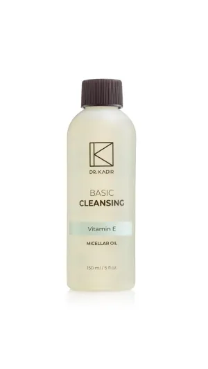 Micellar Oil Makeup Remover for Face Basic Cleansing with Vitamin E and Aloe Vera, Deep Cleansing & Hydrating for All Skin Types, Gentle Waterproof Makeup Removal, 5 fl oz
