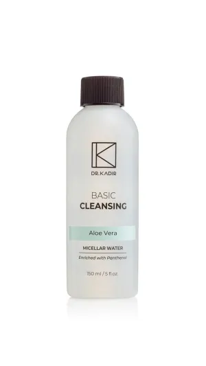 Micellar Water for Face with Aloe Vera & Panthenol Basic Cleansing, Removes Waterproof Makeup, Nourishing Facial Cleanser, 5 fl oz