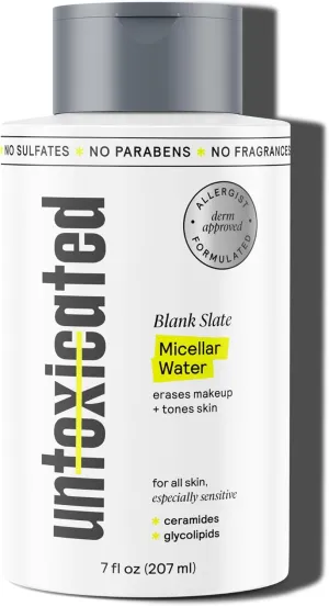 Micellar Water - Gentle Makeup Remover, No Rinse Cleanser & Toner for Sensitive Skin - No Common Irritants - Free from Alcohol, Oil, & Fragrance - 7 Ounce