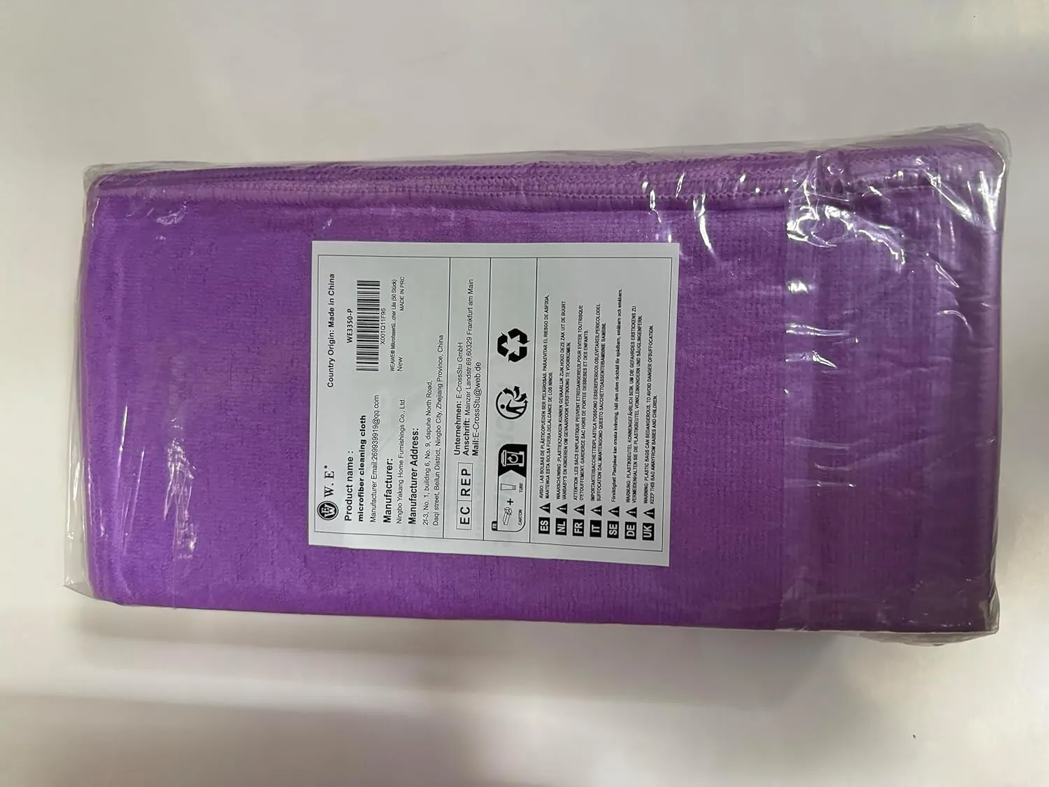 Microfiber Cleaning Cloth-50Pcs (13x13 inch) Ultra Soft, Highly Absorbent Rags for Cleaning, Reusable & Lint Free, Machine Wash (Purple)