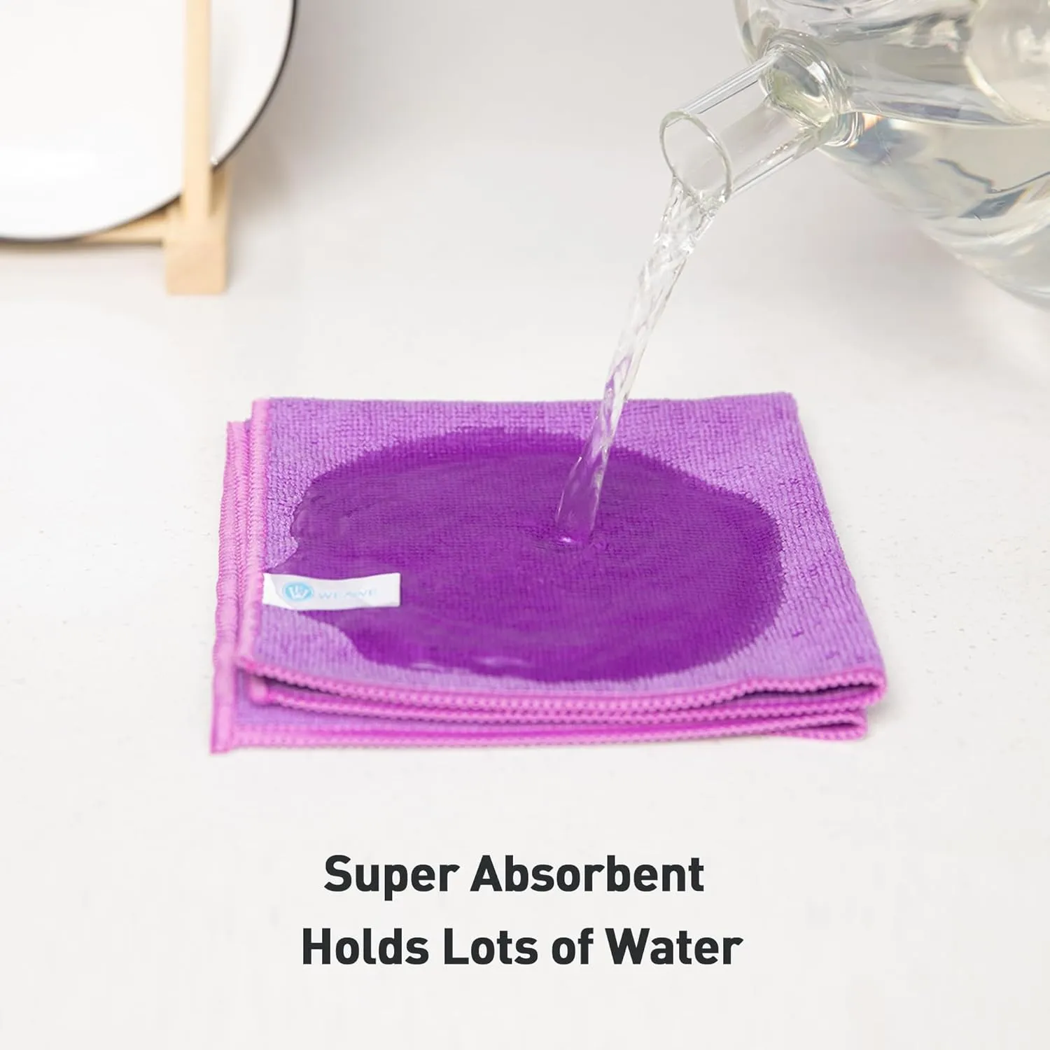 Microfiber Cleaning Cloth-50Pcs (13x13 inch) Ultra Soft, Highly Absorbent Rags for Cleaning, Reusable & Lint Free, Machine Wash (Purple)