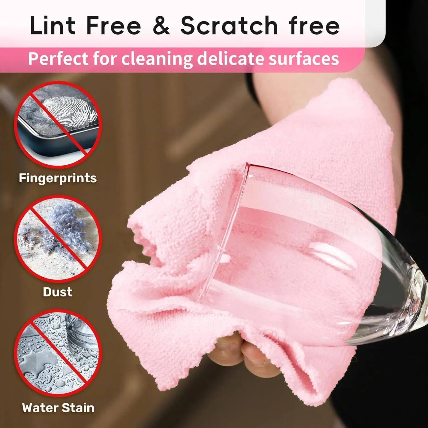Microfiber Cleaning Cloths Roll 75 Pack 11.8" x 11.8" Reusable Paper Towels Washable Lint Free Quick Dry Ultra Absorbent Scratch Free Tear Away Towels Reusable Rags Kitchens Home (Pink)