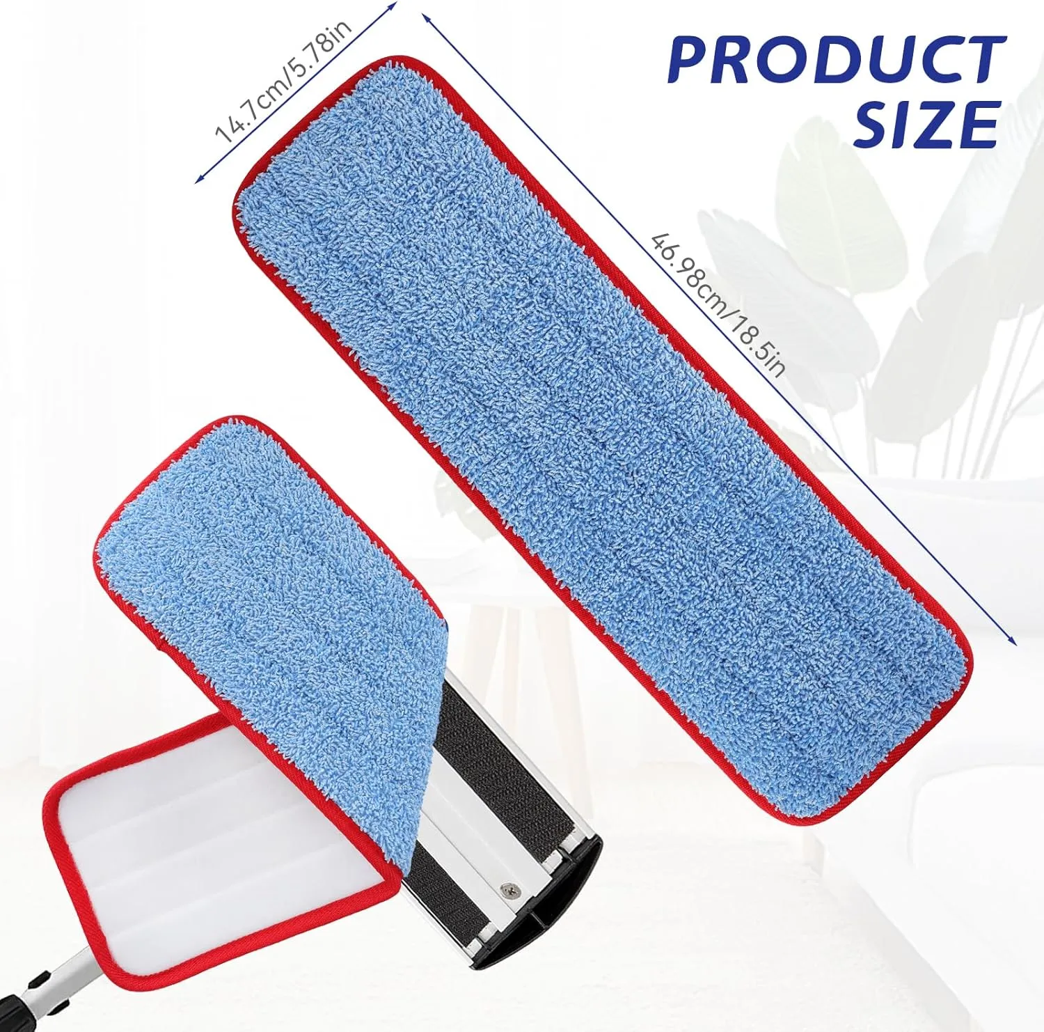 Microfiber Mop Pads for Rubbermaid Commercial 18 Inch Mop and 17 Inch Mop - 12 Pack Reusable Wet & Dry Cleaning Mop Head Replacement Refills Fit for Any Microfiber Flat Mop System 18" and 17"