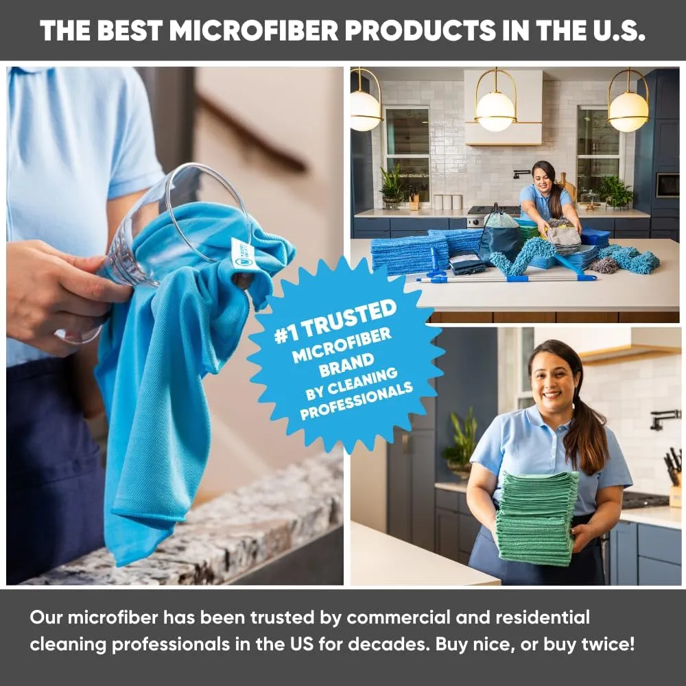Microfiber Rags in A Box (50 Count) - Mwipes - 10" x 12" Reusable Wipes for Cleaning - Edgeless Terry Towels, Shop Rags, Wash, Dust, Disposable, House, Small Cleaning Cloths (White)