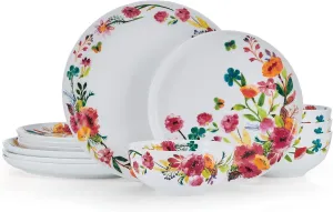Mikasa Karina Bone China Lightweight Chip Resistant 12 Piece Dinnerware Set, Service for 4