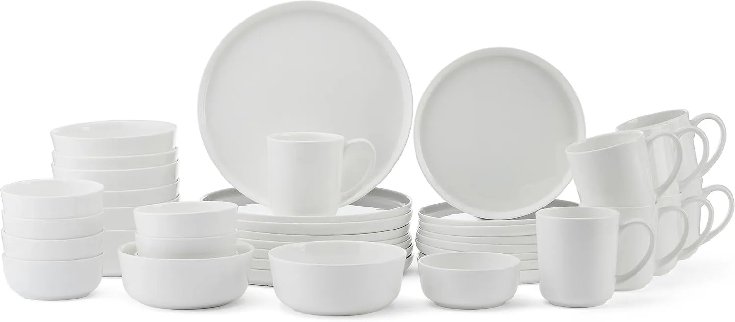 Mikasa Samantha Bone China Lightweight Chip Resistant 40 Piece Dinnerware Set, Service for 8
