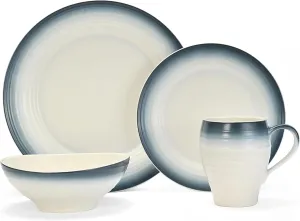Mikasa Swirl 4-Piece Place Setting, Service for 1, Ombre Blue