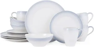 Mikasa Swirl Ombre Grey 16 Piece Dinnerware Set, Service for 4