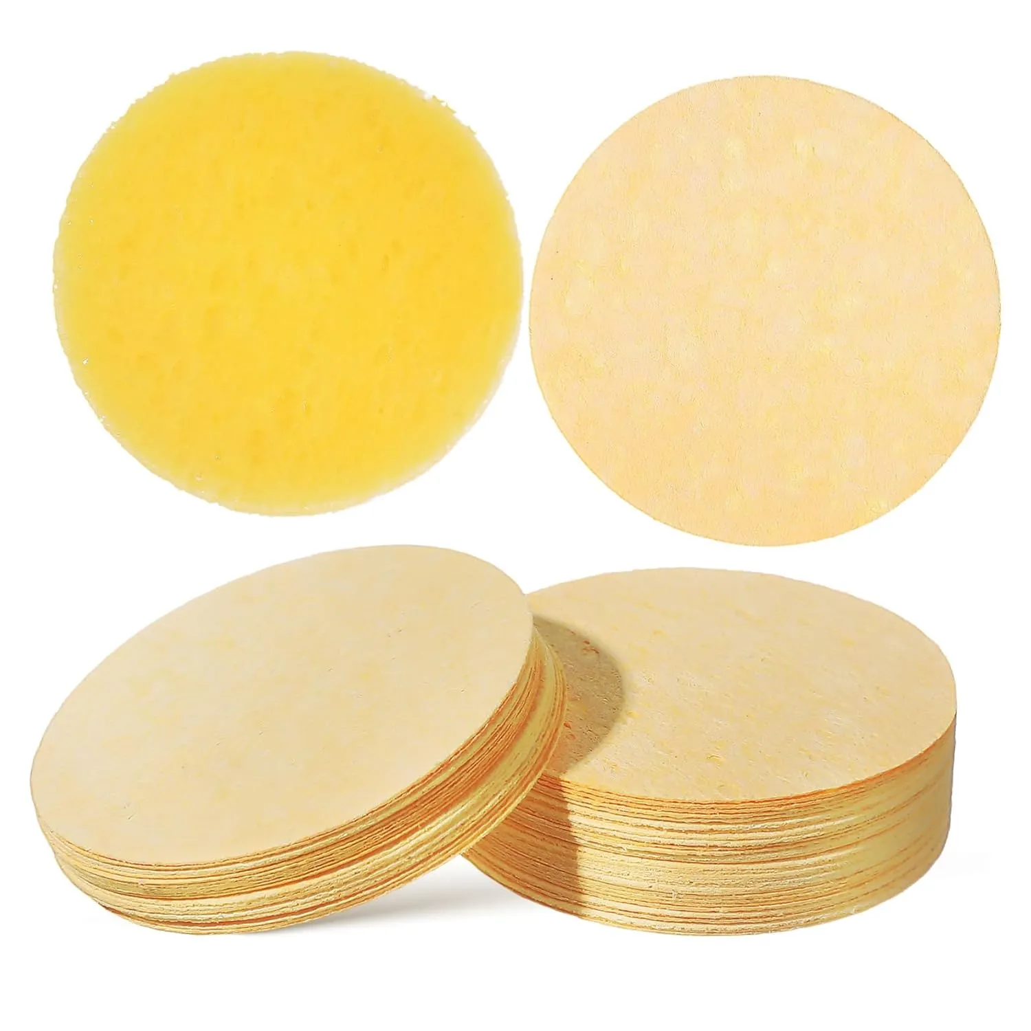Mikinona Facial Cleansing Puff Set 50pcs Compressed Sponges Makeup Removal and Exfoliating Tools