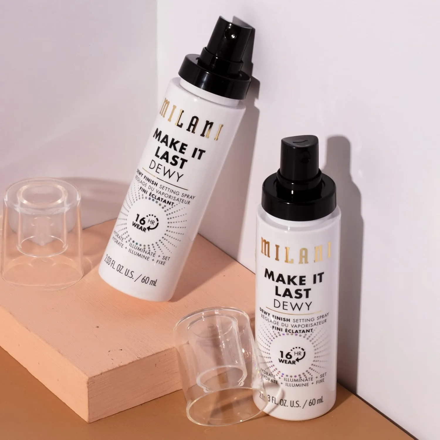Milani Make It Last Dewy - Dewy Finish Setting Spray - 3 in 1- Hydrate   Illuminate   Set, Makeup Finishing Spray - Makeup Primer & Hydrating Setting Spray - 2 Pack