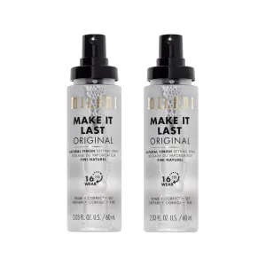 Milani Setting Spray   Primer, Make It Last Original - Natural Finish with Niacinamide for Hydration, Setting Spray for Makeup and Face Primer, 3-in-1 Prime   Hydrate   Set, 2.03 Fl. Oz - 2 Pack