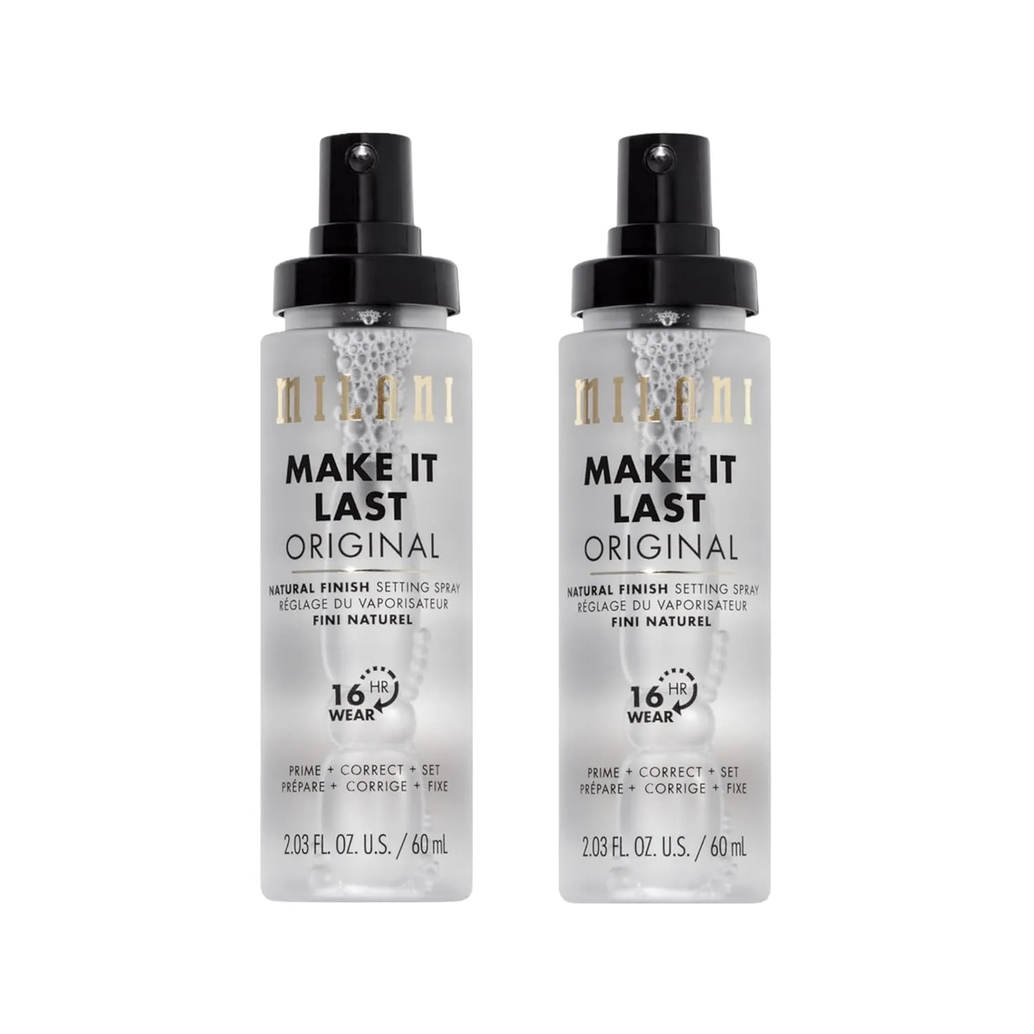 Milani Setting Spray   Primer, Make It Last Original - Natural Finish with Niacinamide for Hydration, Setting Spray for Makeup and Face Primer, 3-in-1 Prime   Hydrate   Set, 2.03 Fl. Oz - 2 Pack