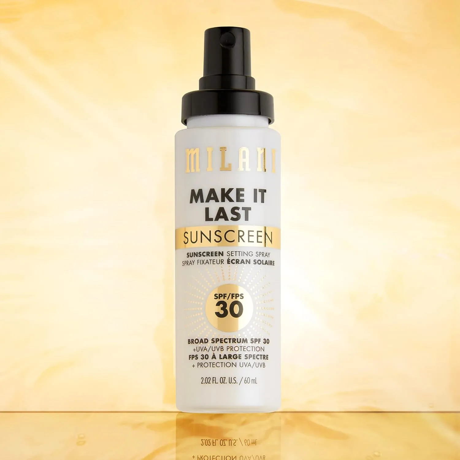 Milani Sunscreen Setting Spray   Primer, Make It Last Sunscreen for Face- SPF 30 UVA & UVB Protection Antioxidant Rich Formula for Broad Spectrum Protection, Prime   Set   Protect, 2.02Fl. Oz - 2 Pack