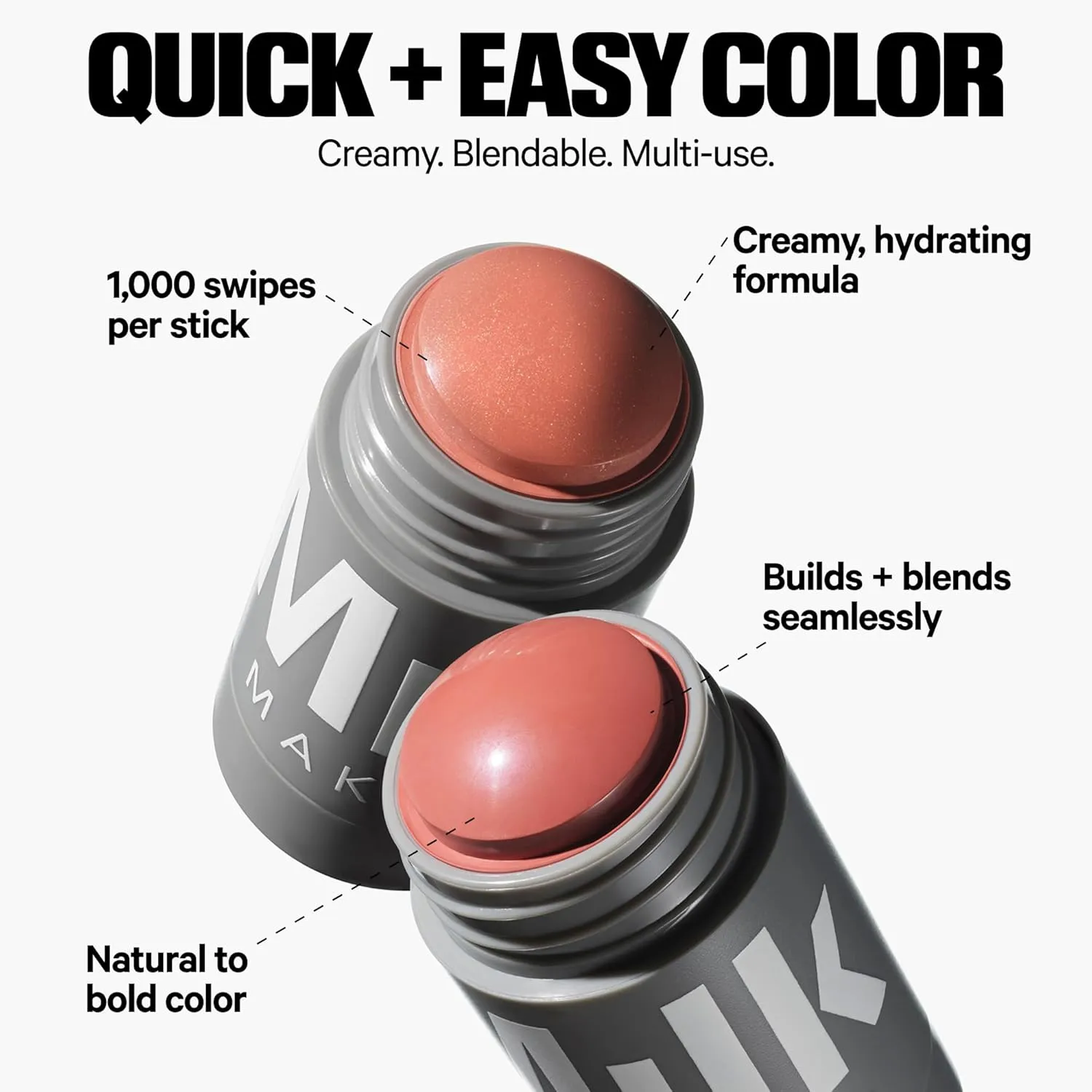 Milk Makeup Lip   Cheek Stick – Multi-Use Cream Blush   Lip Color with Mango Butter, Avocado Oil   Apricot Oil – Hydrating, Buildable, Long-Lasting, Vegan Formula