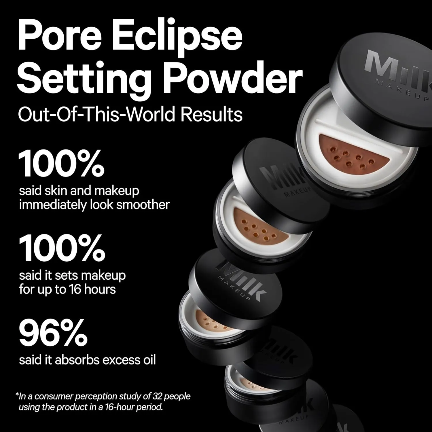 Milk Makeup Pore Eclipse Matte Translucent Setting Powder - Sets Makeup for Up to 16 Hours, Blurs Pores and Fine Lines & Controls Shine - Vegan & Cruelty Free