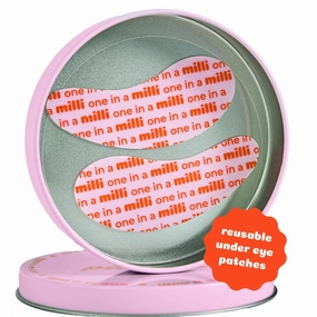 Milli Under Eye Mask to Treat Dark Circles, Wrinkles, and Puffy Eyes, 1 Pair of Original Pink Reusable Silicone Eye Patches with Tin Case
