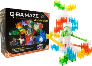 MindWare Q-BA-Maze Bright Lights The Next Generation Marble Maze Kids Toys - STEM Marble Run - Recommended for Ages 6  - Educational Gift for Boys and Girls