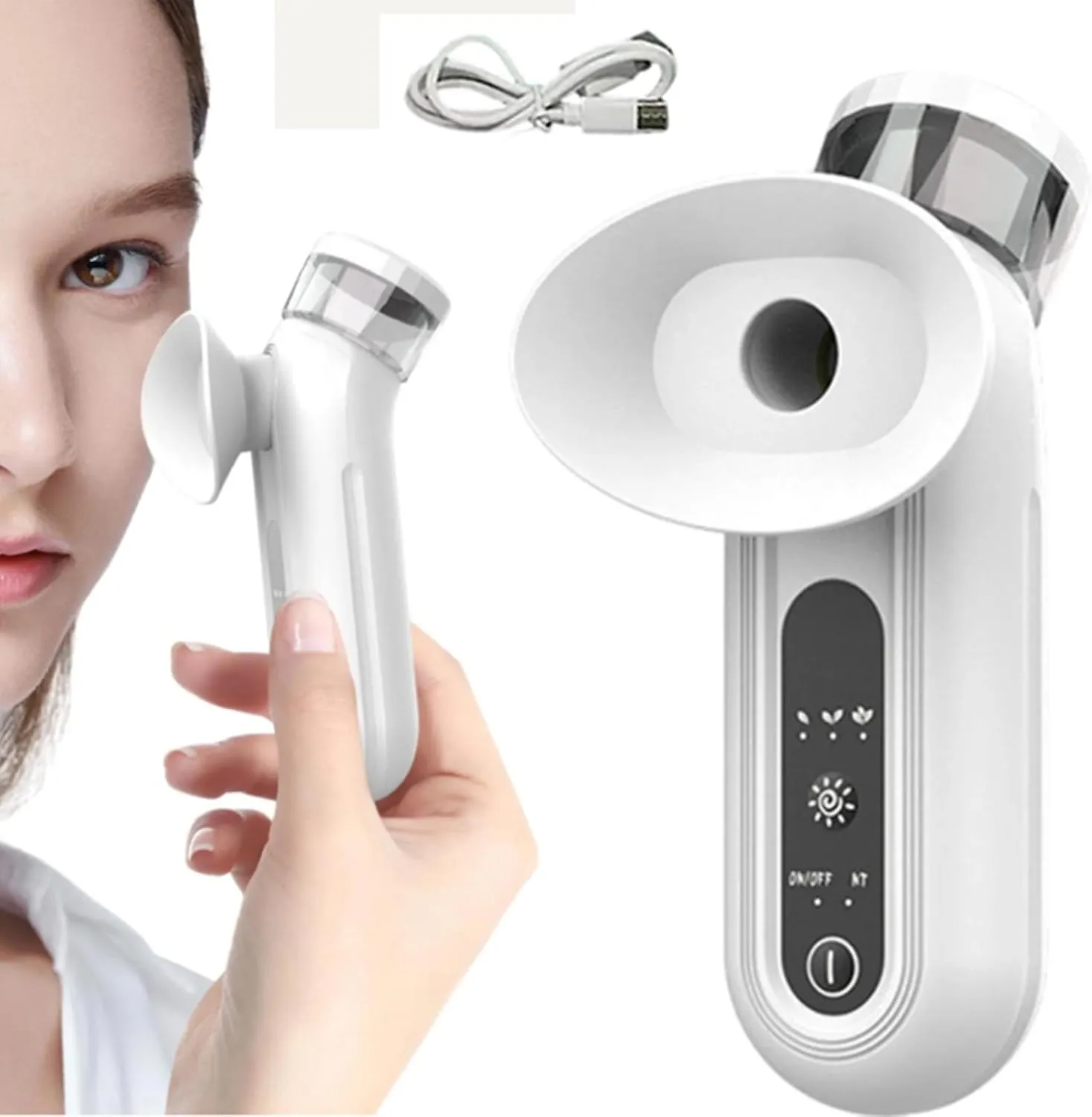 Mini Portable Eye Steam Sprayer,Eye Treatment,Steam Therapy Wand,Eye Steamer Moisturizer Soother,Dry Eye Relief,Rechargeable Drops Steamer for Home,Office & Travel,Light Gray