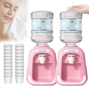 Mini Water Dispenser, Micellar Water Dispenser, Makeup Remover Dispenser, Push Down Mini Water Dispenser, Kids Toy Water Dispenser (2PCS-2)