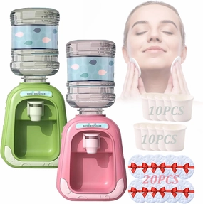 Mini Water Dispenser for Makeup,Micellar Water Dispenser,Mini Water Dispenser,Mini Water Dispenser Makeup Remover,Mini Micellar Water Dispenser (Mix 2PCS(with 20 Cup 20 Cotton Pads))