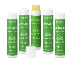 Mint Lip Balm Collection, Vegan Set, Beeswax Free, with Avocado And, Organic Jojoba Oil, and Vitamin E, Natural Moisturizer for Dry, Chapped Lips, 5 Tube Set