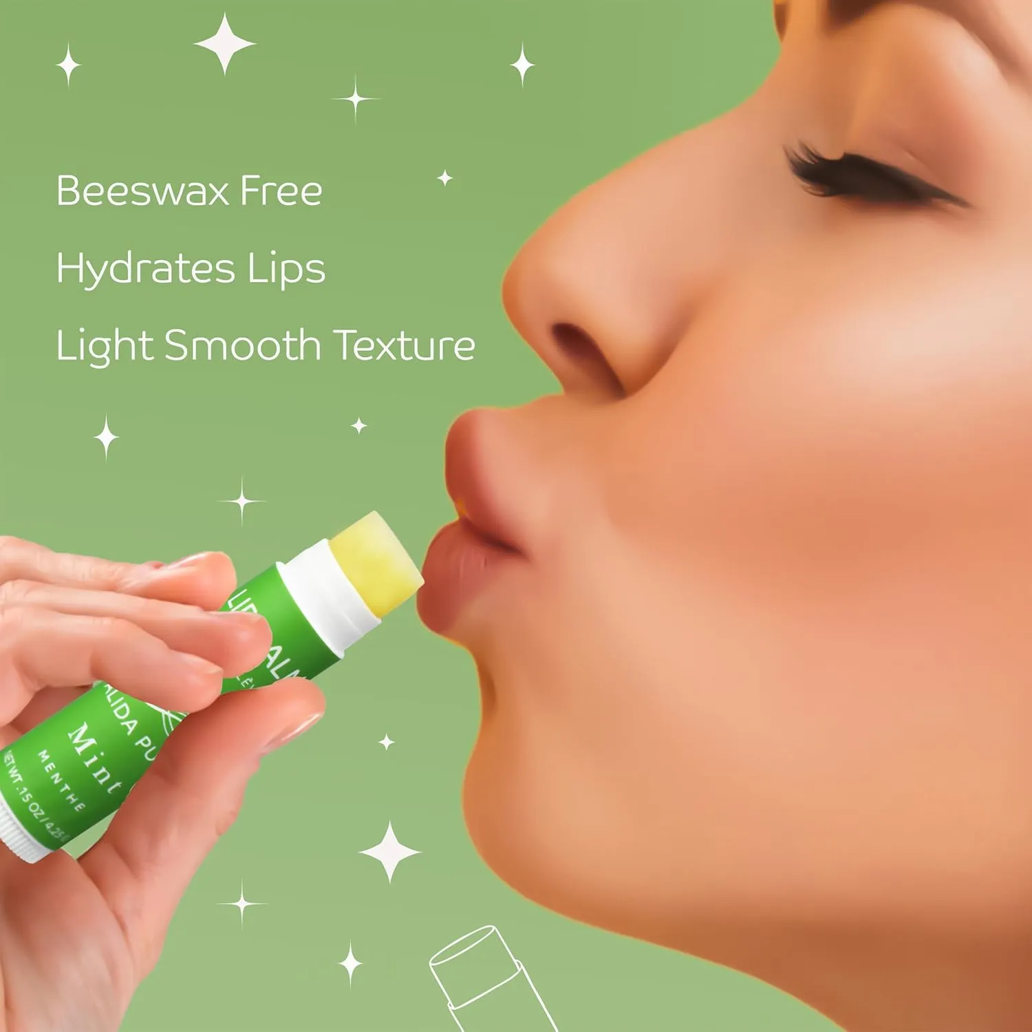 Mint Lip Balm Collection, Vegan Set, Beeswax Free, with Avocado And, Organic Jojoba Oil, and Vitamin E, Natural Moisturizer for Dry, Chapped Lips, 5 Tube Set