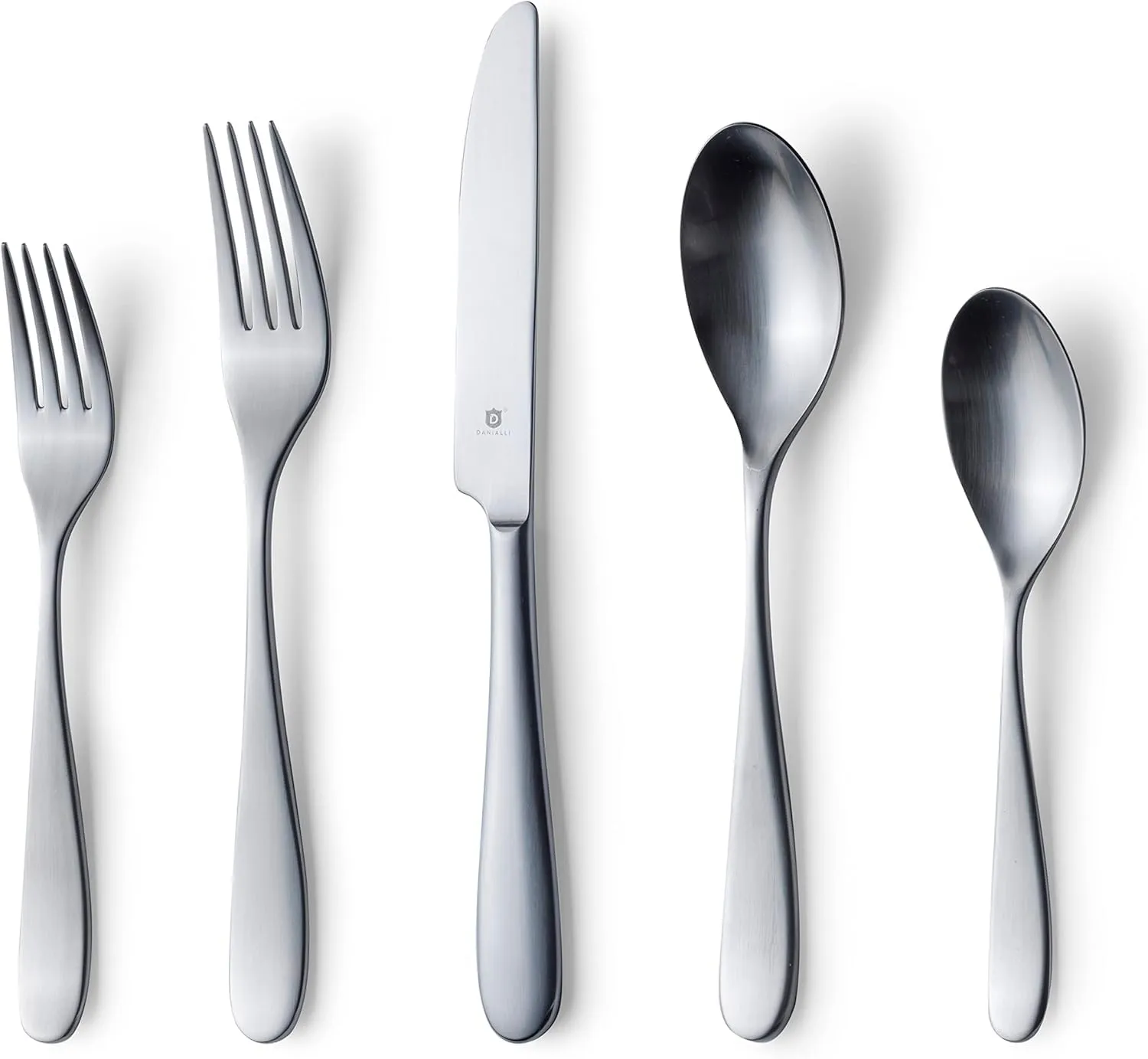 Modern Fidenza Silverware Set - 18/10 Stainless Steel Flatware Set for Elegant Dining - Dishwasher Safe Cutlery Set (40-Piece Matte)