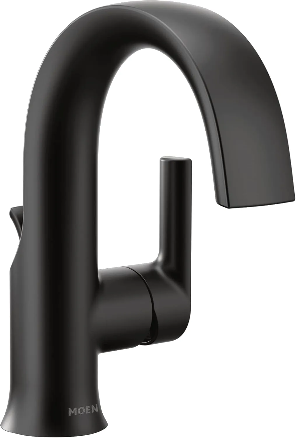 Moen S6910BL Doux Collection One Handle High Arc Laminar Stream Bathroom Faucet, Matte Black
